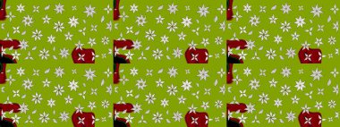 Raster Yumuşak kumaş deseni. Raster çiçek izi. Çiçek yeşili eskiz deseni. Klasik taslak çizimi.