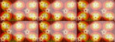 Raster illüstrasyonu. El çizimi. Çiçekli, yapraklı, çiçeksiz çiçek desenli..