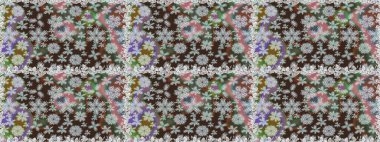 Raster. Colour Spring Theme seamless pattern Background. Flat Flower Elements Design.