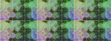 Yaprak ve çiçeklerin suluboya resimleri, yeşil ve nötr renklerde kusursuz desenler. Yumuşak, yeşil ve nötr renklerde bahar çiçekleri. Raster illüstrasyonu.