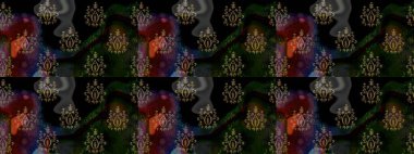 Düz Çiçek Elementleri Tasarım Raster illüstrasyonu. Çiçek desenli eskiz. Siyah renkli çiçekler. Renkli Bahar Teması çizim şablonu.