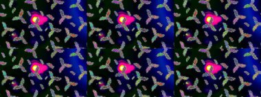 Siyah, mavi ve yeşil kar tanelerinin olduğu Noel kartı siyah, mavi ve yeşil renklerde. Kar taneleri arka planda. Kış kartı Mutlu Noeller, yeni yıl ve mutlu bayramlar..