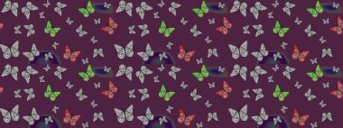 Robot resim. Şirin kelebek kahverengi raster desenli. Giysi tasarımı için dekor.