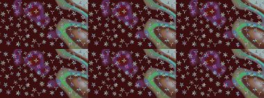 Raster çiçek desenli çiçek deseni, yapraklar, dekoratif elementler, sıçrama, lekeler, el çizimi kontur çizgileri ve Doodle çizim stili, grafik raster çizim çizimi.