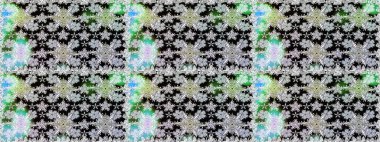 Siyah renkli çiçekler. Raster illüstrasyonunda kusursuz çiçek deseni.