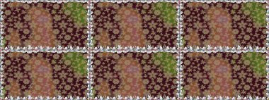 Raster illüstrasyonu. Renkli Bahar Temalı Kusursuz Arkaplan. Düz Çiçek Elementleri Tasarımı. Çiçek deseni. Kusursuz Chichi kumaş deseni..