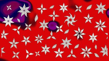 Çiçek ve yapraklı çiçek deseni. Küçük çiçekli şirin bir desen. Raster illüstrasyonu.