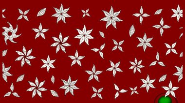 Çiçekli karalama şeklinde Raster çiçek deseni. Yumuşak, yaz çiçekli arka plan. Kırmızı renkte çiçekler.