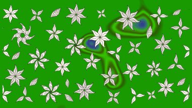 Renkli çizim kalıbı. Çiçek arkaplan. Çiçek duvar kâğıdı. Raster illüstrasyonu. Yeşil renklerde şirin tekstil.