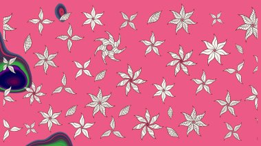 Nakış desenli çiçek deseni. Renkli grunge, soyut arkaplanı colopink çiçekleri ile zenginleştirir. İzler, kumaş, duvar kağıtları, tekstil için raster dokusu.