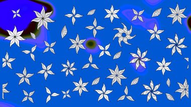 Küçük çaplı çiçeklerdeki basit şirin desenler. Tekstil veya kitap kapakları, imalat, duvar kağıtları, baskı, hediye paketi ve yapıştırma kitabı için çiçek eskizi geçmişi. Raster illüstrasyonu.