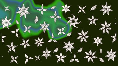 Doodle çiçekler ve dalları, otlar ve çiçekler. Elle çizilmiş. Raster resim. Güzel kumaş deseni.