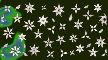 Raster illüstrasyonundaki çiçek desenli çizim. Gri renkli çiçekler. Renkli Bahar Teması eskiz kalıbı. Düz Çiçek Elementleri Tasarımı.