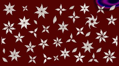 Küçük çiçekli yay deseni çiz. Raster illüstrasyonu. Suluboya stilinde kırmızı renkler üzerine.