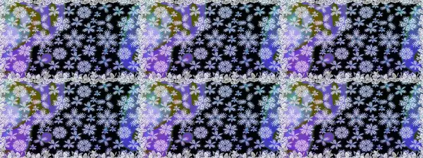 Raster illüstrasyonu. Çiçekli karalama şeklinde Raster çiçek deseni. Yumuşak, bahar çiçekleri siyah ve mor renklerde.