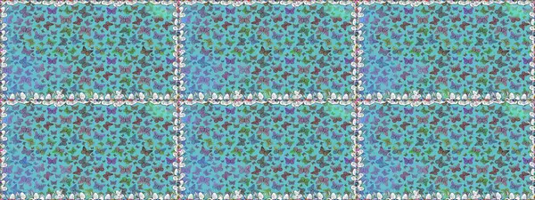 Fantezi sevimli illüstrasyon. Raster illüstrasyonu. Mavi kelebek çizimi. Kıyafetler, erkekler, kızlar ve duvar kağıtları için soyut, pürüzsüz desen. Güzel suluboya kelebekler.