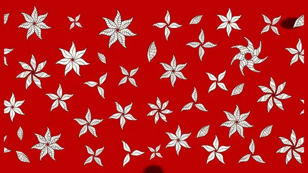 Kırmızı renklerde çiçek desenli çizimler, el yapımı papatyalar, papatyalar. Tekrar eden çiçek arkaplanı, zarif kırmızı çiçek duvar kağıdı.