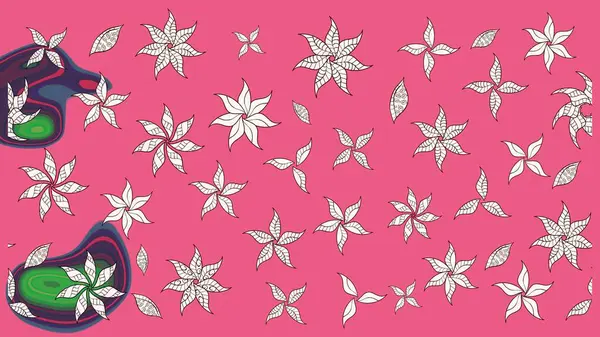 Çiçek pembesi çizim deseni. Raster çiçek izi. Klasik taslak çizimi.