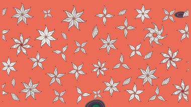 Raster çiçek desenleri çiziyor. Vadinin turuncu renkli çiçekleri.