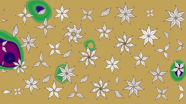 Güzel çiçek deseni. Sarı renkli çiçekler. Renkli Bahar Teması eskiz kalıbı. Düz Çiçek Elementleri Tasarımı.