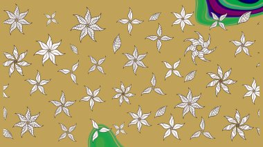 Çiçekli eskiz deseni. Suluboya çizimi. El çizimi. Sarı renkte çiçekler.