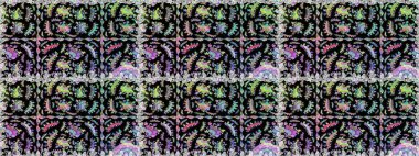 Beautiful fabric pattern. Raster illustration. Cute seamless floral print with spring flowers.