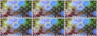 Çiçekli karalama şeklinde Raster çiçek deseni. Gri ve nötr renkte çiçekler. Yumuşak, bahar çiçekli arka plan.