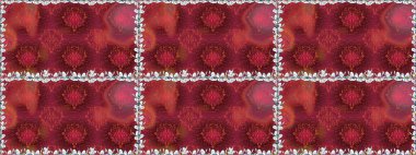 Düz Çiçek Elementleri Tasarımı. Modaya uygun kumaş deseni. Renkli Yaz Temalı Kusursuz Arkaplan. Sevimli çiçek raster deseni.