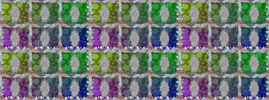 Sevimli çiçek raster deseni. Renkli Bahar Temalı Kusursuz Arkaplan. Düz Çiçek Elementleri Tasarımı. Yeşil renkte çiçekler.