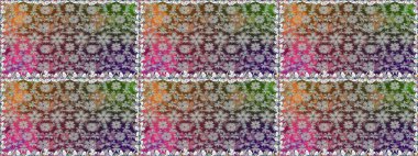 Gri renklerde. Raster illüstrasyonu. Gri renkli gri papatya deseni.