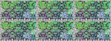 Raster illüstrasyonu. Gri renklere karalamalar çizen kusursuz çiçek deseni.