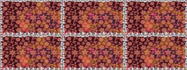 Soyut etnik raster kusursuz desen. Çiçekler. Vadinin çiçekleri kahverengi renklerde.