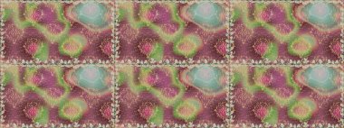 Tekstil, kumaş, kapaklar, duvar kağıtları, baskı, naylon, yapıştırma, örgü, dekupaj için çiçeksiz arkaplan. Küçük nötr çiçeklerdeki oldukça eski bir besin torbası deseni.