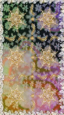 Gri renkli ve altın elementli geleneksel altın sarısı desen. Barok tarzında kusursuz bir doğulu süsü..