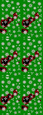 Arkaplan dokusu, duvar kağıdı, yeşil renkli çiçek teması. Soyut etnik raster çizim kalıbı. Kabile sanatı boho baskısı, klasik çiçek arkaplanı.