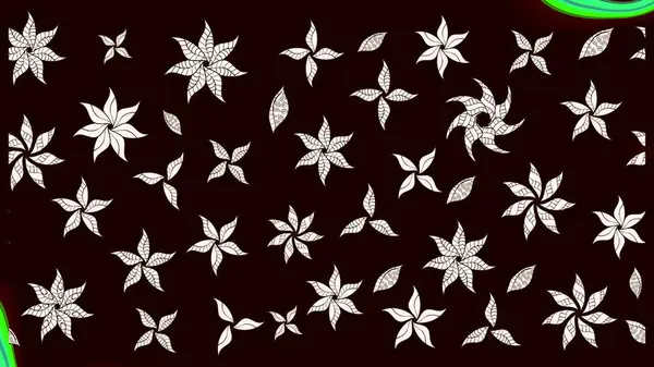 Siyah çiçekli eskiz deseni, suluboya çiçek deseni, sevimli çiçek, duvar kağıdı, kart ya da kumaş için fayanslı. Raster - stok.