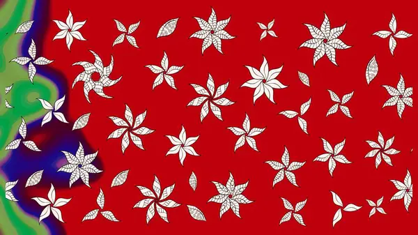 Çiçekli bahar çiçekleri. Küçük çiçekte güzel bir desen. Küçük renkli çiçekler. Moda baskıları için zarif bir şablon. Motley illüstrasyonu. Çizim.