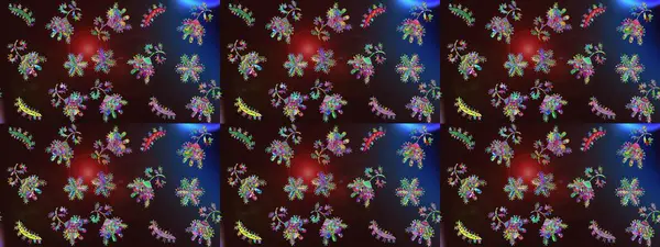 Raster düz çiçekleri pürüzsüz desen. Hediye ambalaj kağıdı, tebrik kartları, posterler ve pankart tasarımı. Kahverengi, mavi ve gri renkte çiçekler.