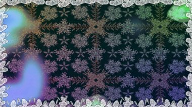 Kusursuz bir geçmişi var. Kumaş, tekstil, duvar kağıdı baskısı için. Raster illüstrasyonu. Renkli desenli, mavi çiçekli ve dekoratif elementli kusursuz desen. Antika retro tarzı.