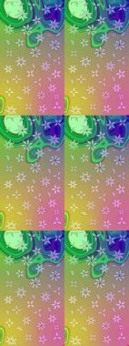 Renkli süs kenarı. Tarafsız renklerde. Çiçek duvar kağıdı. Hint süsü. Raster illüstrasyonu. Çizim deseni.