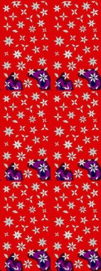 Raster illüstrasyonu. Küçük çiçekli yay deseni çiz. Suluboya stilinde kırmızı renkler üzerine.