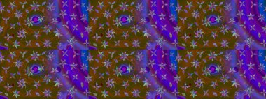 Kumaş desenli papatya çiçeği detayı. Kahverengi renkte çiçekler.