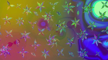 Küçük çiçekte güzel bir desen var. - Yeşil çiçekler. Çiçek arkaplan. Çiçek kompozisyonu. Raster deseni. Doğa. Çiçek kolajı.