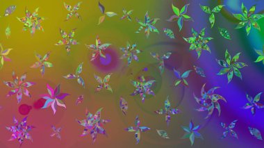 Vadinin yeşil renkli çiçekleri. Raster - stok. Eskiz arkaplan modeli. Suluboya, elle çizilmiş.