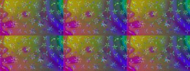 Düz Çiçek Elementleri Tasarımı. Yeşil renkli çiçekler. Renkli Bahar Teması eskiz kalıbı. Raster illüstrasyonu. Asya tekstil tarzında. Çiçek desenini çiz.