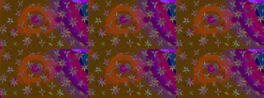 Çizim kalıbı. Ultraviyole kumaş deseni. Organik motif arka planı. Raster illüstrasyonu.