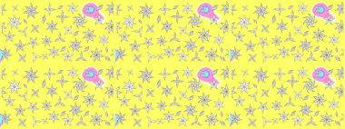 Tomurcukları çiçek olan sevimli bir çiçek deseni. Eskiz geçmişi. Raster illüstrasyonu. Kumaş, tekstil, duvar kağıdı baskısı için. Eski usul. Raster..