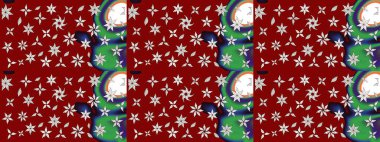 Çiçekli karalama şeklinde Raster çiçek deseni. Nazik, narin çiçek arkaplanı. Kırmızı renkte çiçekler.