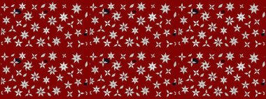 Raster illüstrasyonundaki çiçek desenli çizim. Kırmızı renkte çiçekler.