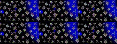 Düz Çiçek Elementleri Tasarımı. Çiçeksel fantezi tasarımı ve parlak bir arka plan çizimi. Renkli Bahar Teması çizim şablonu.